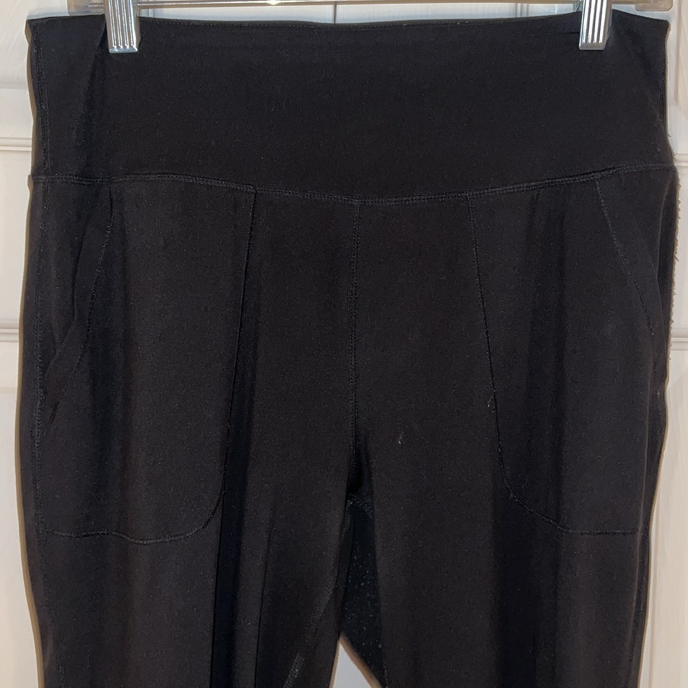 Yogalicious high waisted Jogger Pants Side Pockets In Black Sz  M - Picture 5 of 14